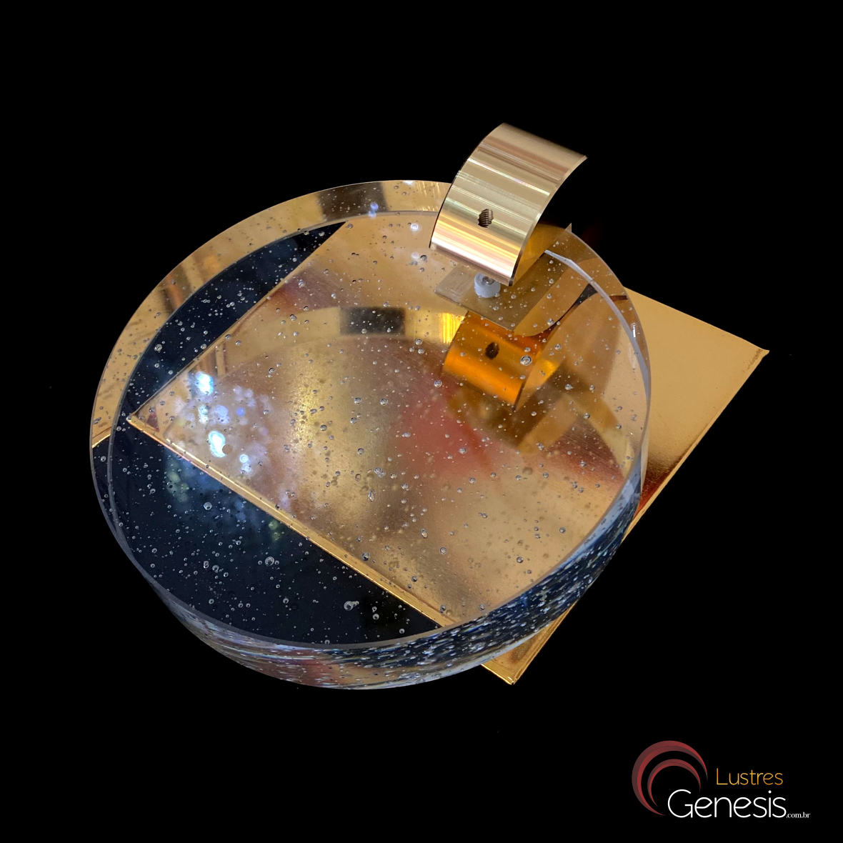 Arandela Moderna Celeste Dourado com LED Integrado Lustres Gênesis loja online de Lustres e Iluminação Decorativa